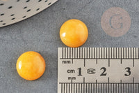 Cabochon rond jade naturel jaune 12mm, x1 (G2589)