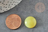 Cabochon rond jade naturel jaune 16mm, x1 (G2279)