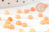 Cabochon rond jade naturel orange 4mm, x1 (G9954)