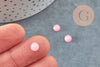 Cabochon rond jade naturel rose 6mm, x1 (G0097)