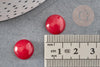 Cabochon rond jade naturel rouge 12mm, x1 (G0266)