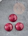 Cabochon rond jade naturel rouge bordeau 12mm, x1 (G0268)