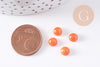 Cabochon rond jade naturel teinté orange 6mm, x1 (G2008)