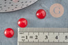 Cabochon rond jade naturel teinté rouge 10mm, x1 G8600