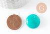 Cabochon rond jade naturel teinté turquoise 20mm, x1 (G9615)