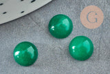 Cabochon rond jade naturel vert 8mm, x1 (G1143)
