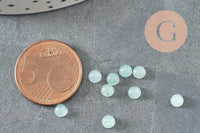 Cabochon rond jade naturel vert clair 4mm, x1 (G9949)