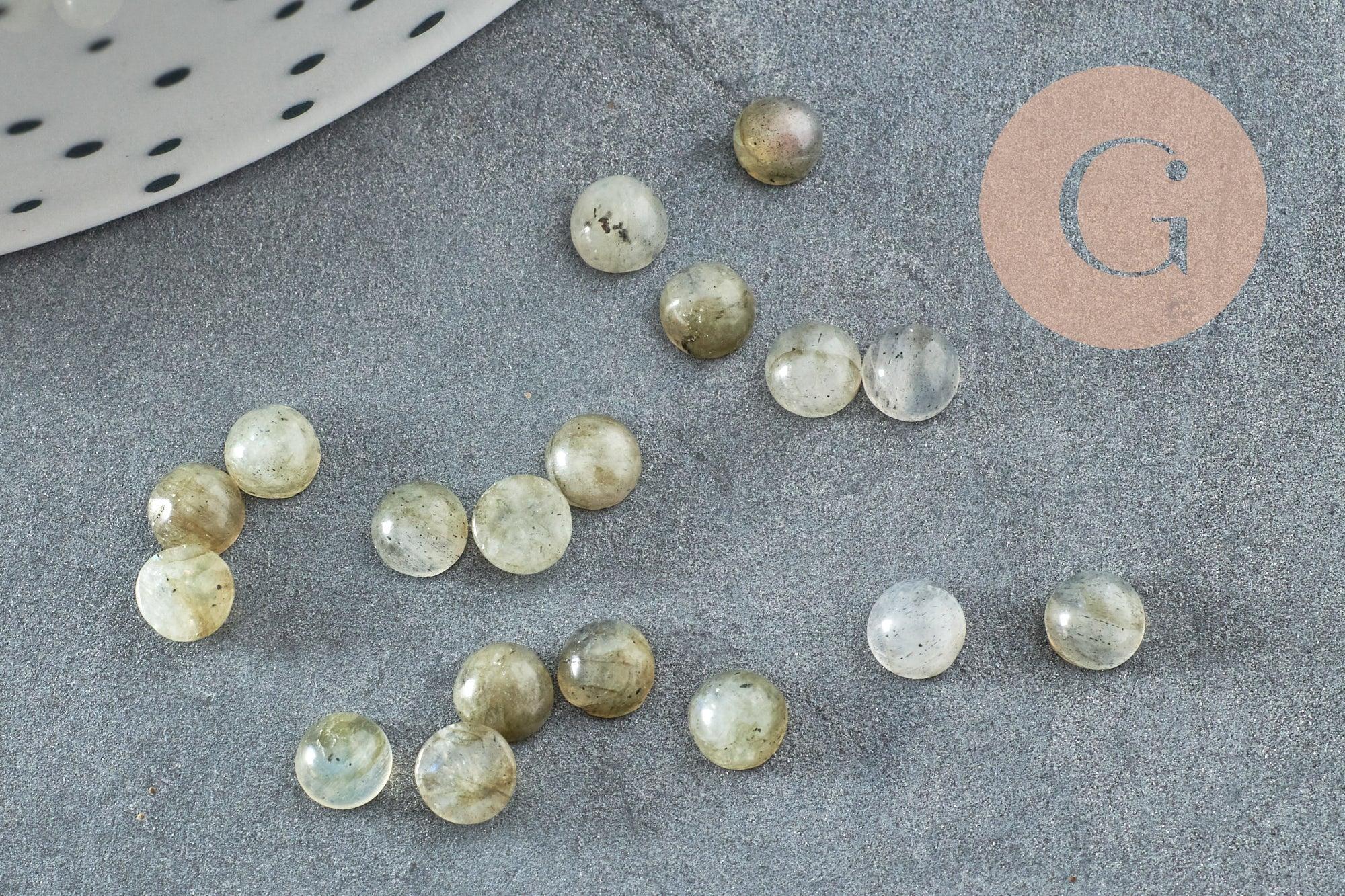 Cabochon rond labradorite naturelle 4mm, x1 (G3007)
