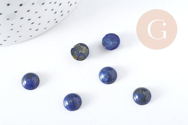 Cabochon rond lapis-lazuli naturel 10mm, x1 (G9102)