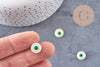 Cabochon rond nacre blanche mauvais oeil 10mm, x10 (G1058)