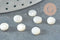 Cabochon rond nacre blanche naturelle 6-6.5mm, x1 (G2715)