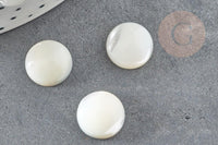 Cabochon rond nacre blanche naturelle,12mm, x1 (G1739)