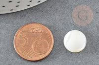 Cabochon rond nacre blanche naturelle,12mm, x1 (G1739)