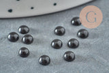 Cabochon rond obsidienne naturelle noire 4mm, x1 (G2912)