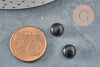 Cabochon rond onyx naturelle noire lisse 8mm, x1 G8666