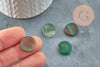 Cabochon rond onyx verte naturelle 14.5-15.5mm, x1 (G9572)