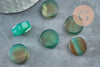 Cabochon rond onyx verte naturelle 14.5-15.5mm, x1 (G9572)