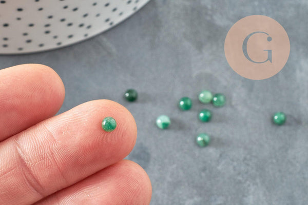 Cabochon rond onyx verte naturelle 4mm, x1 (G3409)