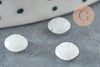 Cabochon rond pierre de lune naturelle à facettes 5.5mm, x1 (G2216)