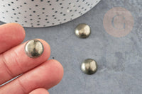 Cabochon rond pyrite grise naturelle 12mm, x1 (G9025)