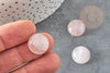 Cabochon rond quartz rose naturel 16mm , x1 (G6711)