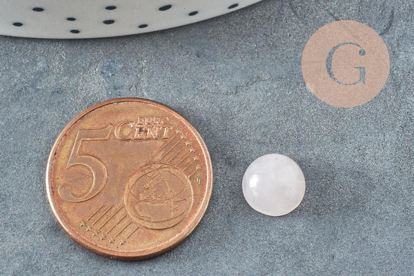 Cabochon rond quartz rose naturel 8mm, x1 (G2822)