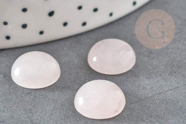 Cabochon rond quartz rose naturelle 12mm, x1 (G1777)