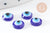 Cabochon rond résine bleue mauvais oeil 6mm , x20 (1.3g) (G0886)