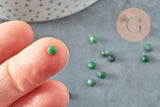 Cabochon rond rubis sur zoisite naturelle 4mm, x1 (G2781)