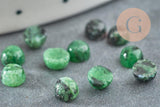 Cabochon rond rubis sur zoisite naturelle 4mm, x1 (G2781)