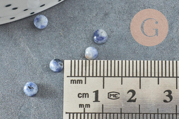 Cabochon rond sodalite bleue naturelle 4mm, x1 (G2963)