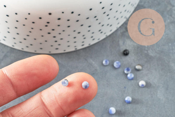Cabochon rond sodalite bleue naturelle 4mm, x1 (G2963)