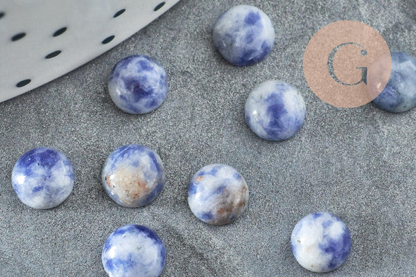 Cabochon rond sodalite bleue naturelle 6mm, x1 (G0172)
