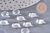 Cabochon rond verre transparent 10mm, x5 (G10485)