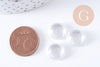 Cabochon rond verre transparent 11.5mm, x5 (G10690)