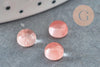 Cabochon rond watermelon stone rose 6mm x1 (G1626)