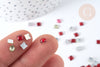 Cabochon strass plastique multicolore carré 4x4mm, x 5 grammes (G8338)