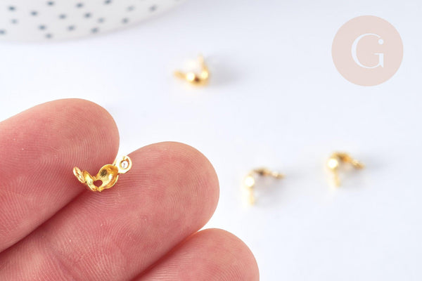 Cache nœuds chaine boule acier inoxydable 304 doré 7.5mm, x10 (G7321)