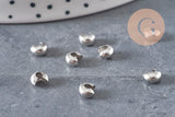 Caches perles à écraser acier 304 platine 5.5x4.5mm, x20 (G11178)