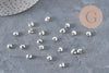 Cubrebolas para aplastar de latón plateado liso 4mm, x20 (G11179)