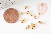Caches perles à écraser en laiton doré lisse 3.2mm, x20 (G9288)