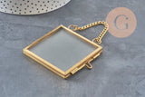 Cadre photo à accrocher verre métal doré rectangle 60cm, x1 (G11295)