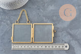 Cadre photo à accrocher verre métal doré rectangle 60cm, x1 (G11295)