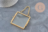 Cadre photo à accrocher verre métal doré rectangle 60cm, x1 (G11295)