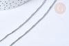 Collier chaine Boule bambou acier 304 inoxydable platine 45,7cm, x1 (G8021)
