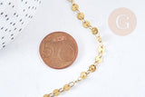 Collier Chaine Pastille avec fermoir acier 304 inoxydable doré 4mm-45cm,chaine complète avec fermoir en acier, x1 G8780