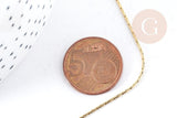 Collier Chaine Serpentine complète avec fermoir acier 304 inoxydable doré 1mm -46cm, création collier acier inoxydable, x1 G8792