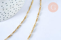 Collier Chaine acier doré maille fantaisie,chaine collier inoxydable,création bijoux,chaine large,45mm,chaine complète, x1 G4632