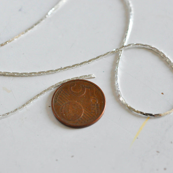 Chaine argentée serpent argentée 1.5 mm, x 5Mètres (G0734)