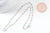 Chaine avec fermoir acier inoxydable platine résine multicolore 2mm-45cm,chaine collier, x1 (G1412)